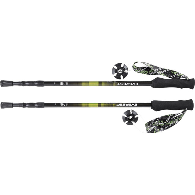 Палки треккинговые TECH TEAM EVEREST 3-х секции, Green, 105-135 см NN009020